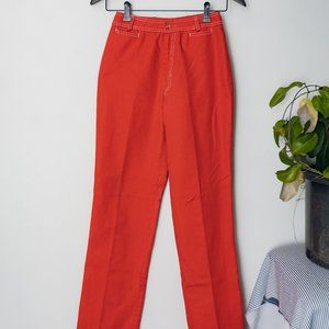 Mister Leonard by Len Wasser red high waisted flared pants